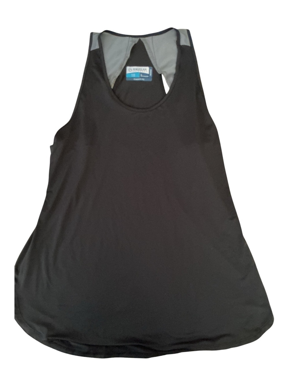 Magellan Outdoors Black Racerback Active Tank athleisure activewear collegiate L